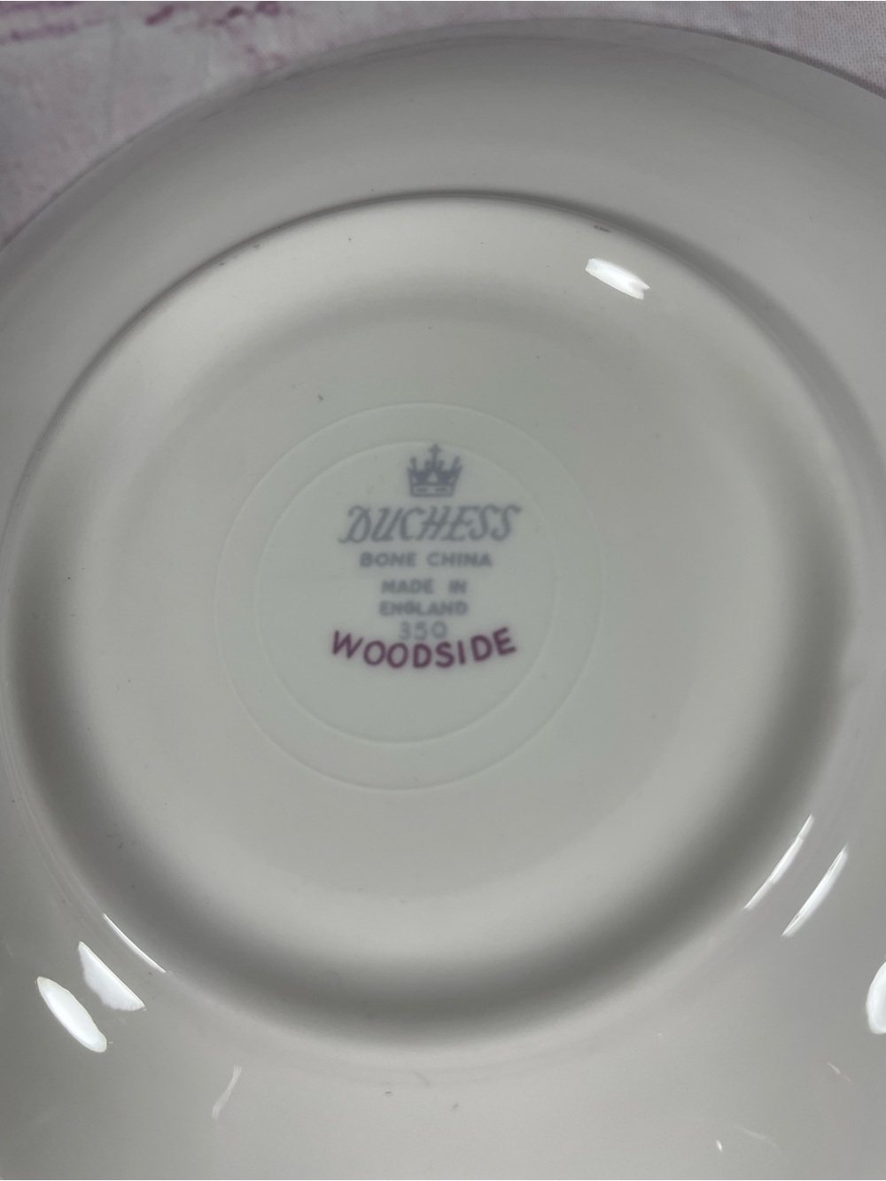 Vintage Duchess Woodside 350 Purple Floral Bone China Teacup and Saucer Set - Picture 8 of 11